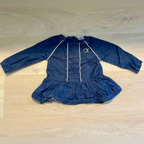 Calvin Klein Baby Girls Denim Top - Picture 1 of 4